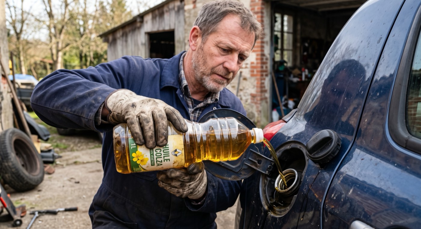 Illustrazione Olio di colza nel motore diesel: 90 € risparmiati al mese, ma a quale prezzo?